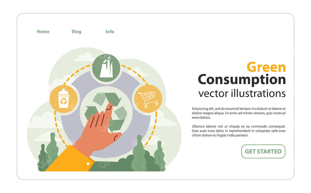 انتخاب دقیق روش‌های دوستدار محیط زیست در مصرف سبز. تصویرسازی تخت