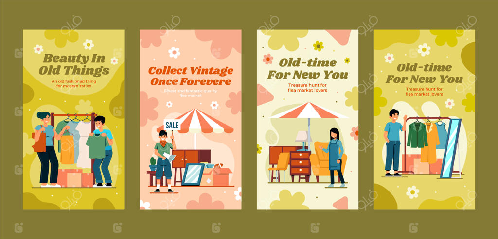 مجموعه استوری‌های اینستاگرام برای رویداد بازار دست دوم