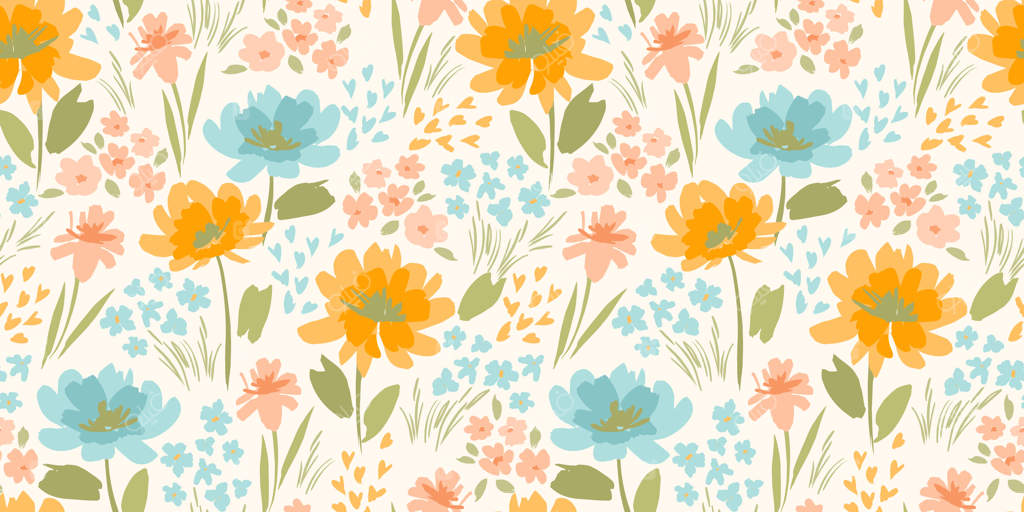 طراحی وکتور پترن گل‌دار یکپارچه برای جلد کاغذ، پارچه، دکور داخلی و سایر استفاده‌ها