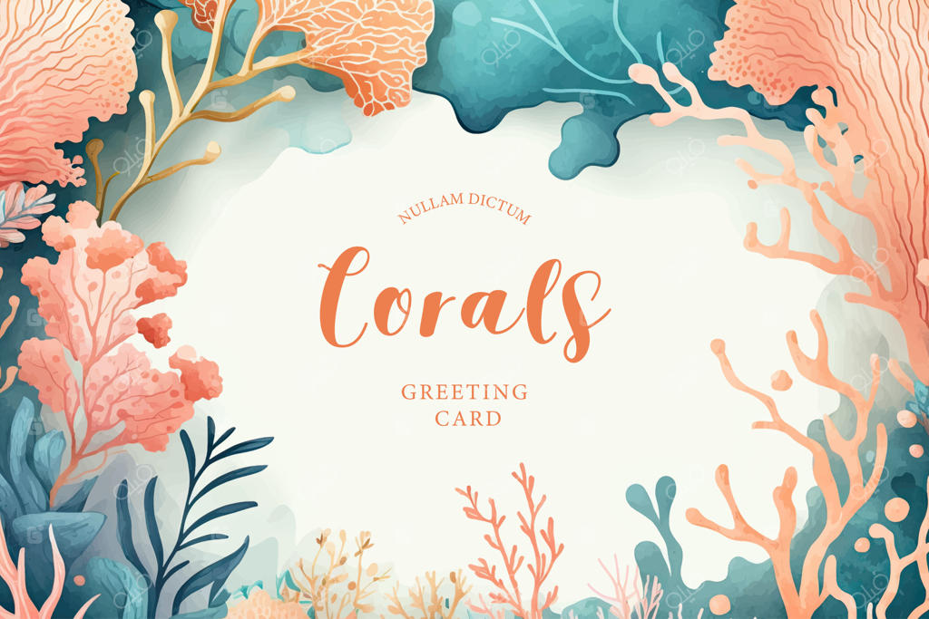 بنر قاب زیرآبی با آبرنگ