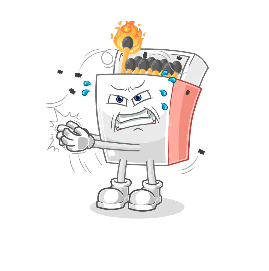 برداشت کارتونی شخصیت مگس‌کُش جعبه کبریت به صورت وکتور