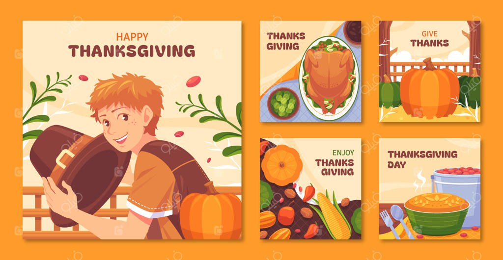 مجموعه‌ای از پست‌های اینستاگرام برای جشن شکرگزاری