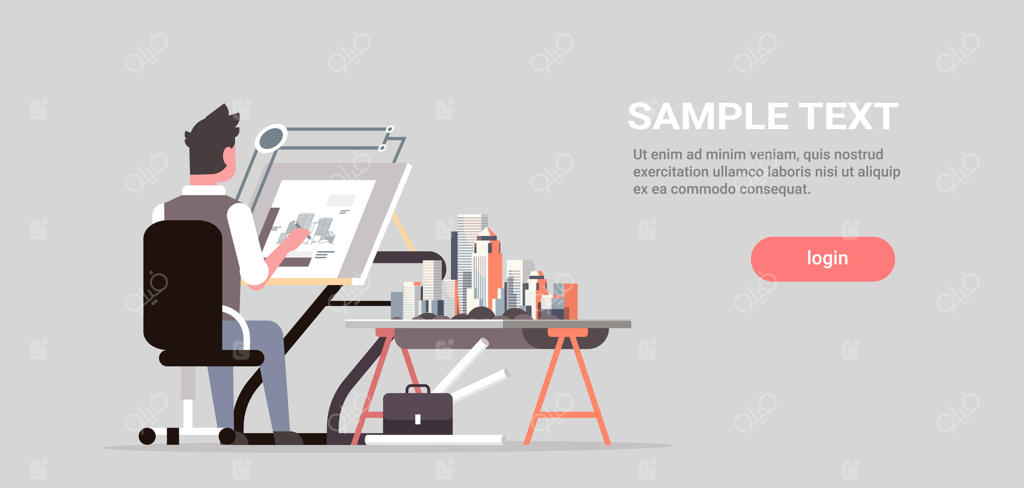 معمار نقشه‌کشی طراحی ساختمان‌های شهری روی میز قابل‌تنظیم: مفاهیم پروژه مهندسی
