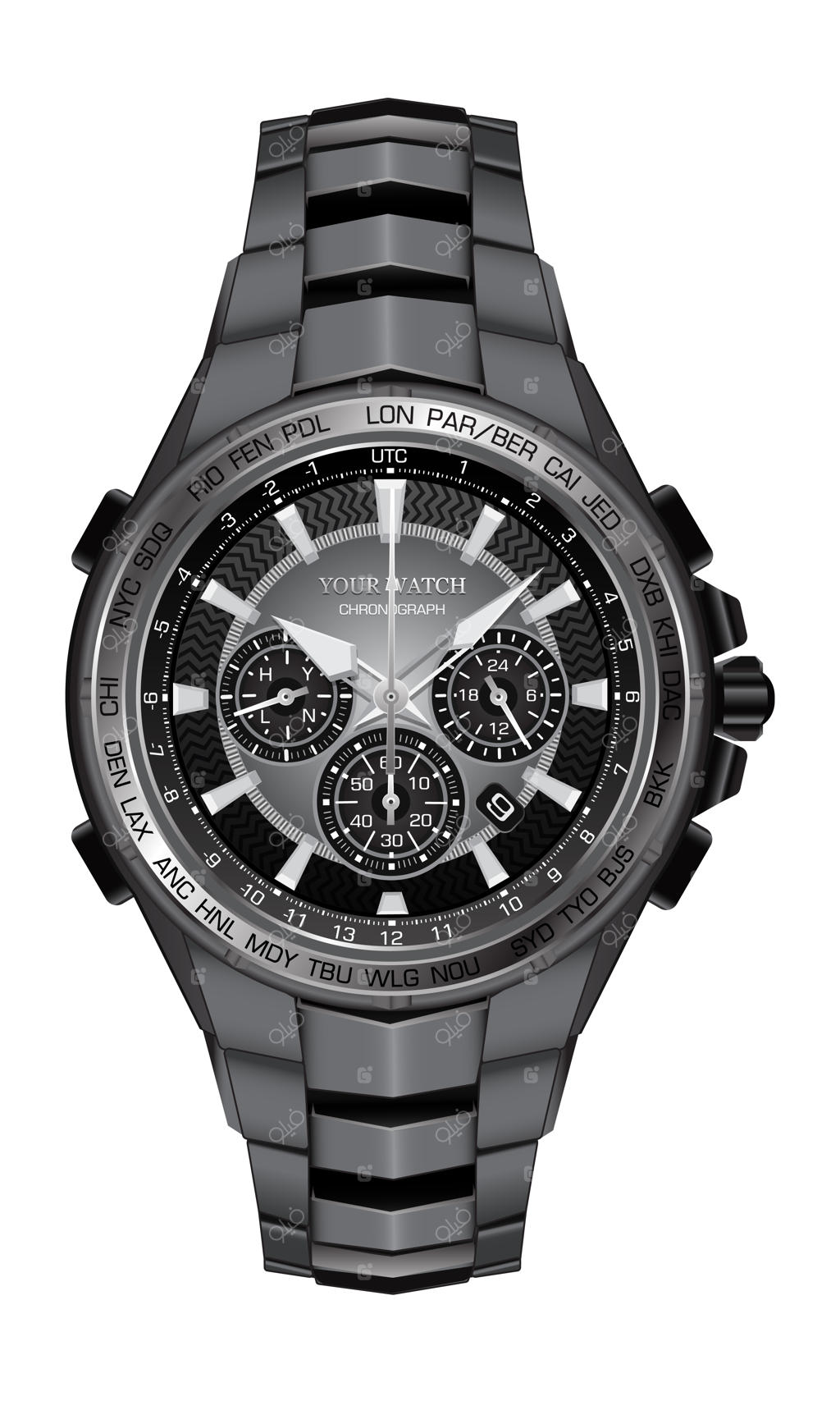 ساعت کرنوگراف استیل با طراحی واقع‌گرایانه