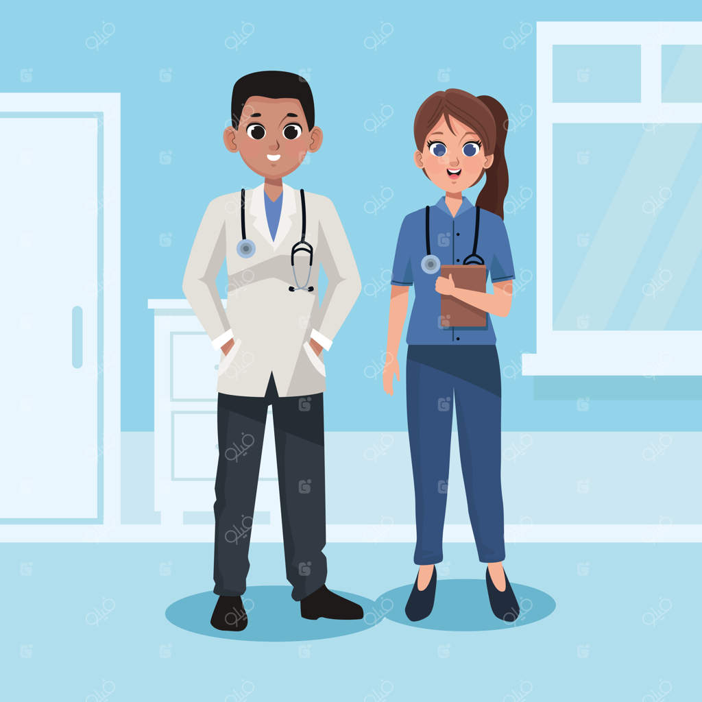 زوج پزشک از نژادهای مختلف