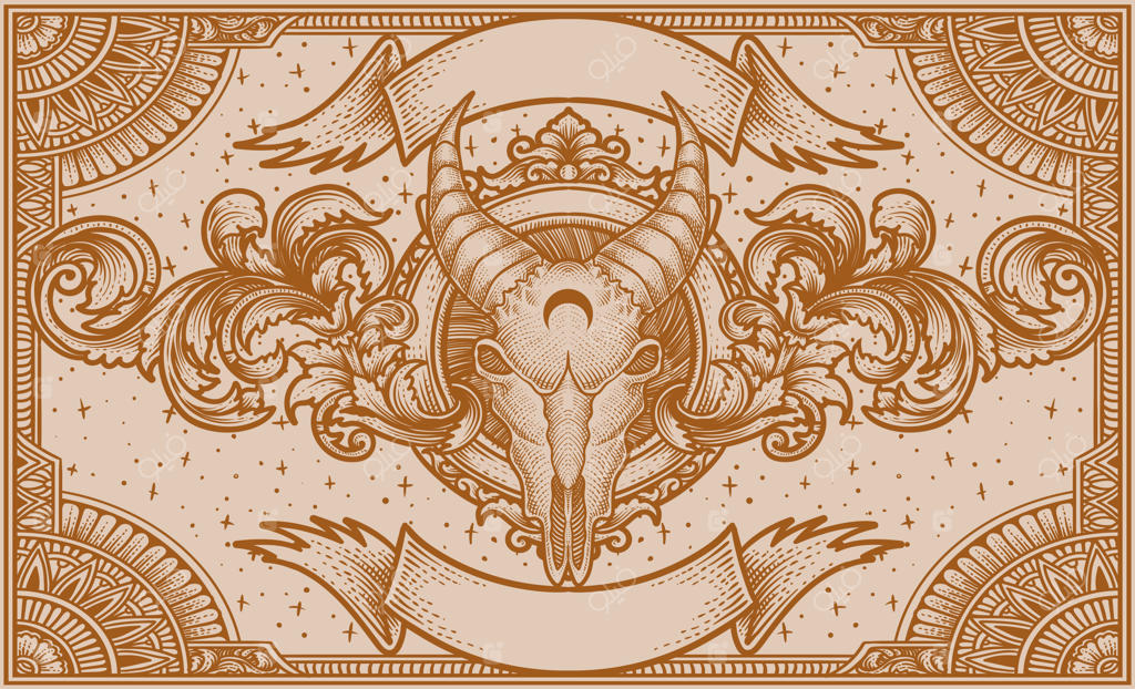 جمجمه بز با حکاکی آنتیک؛ سبک مناسب برای لباس و محصولات شما