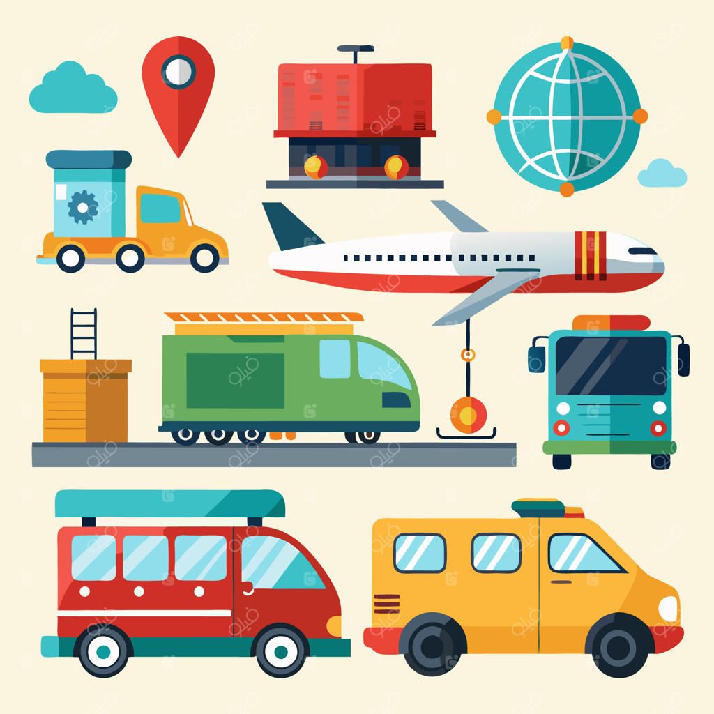 تصویرسازی کارتونی حمل و نقل