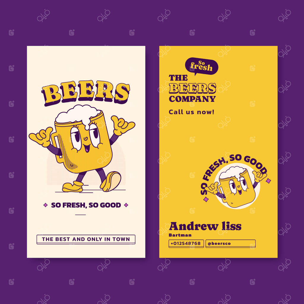 کارت ویزیت عمودی خلاقانه با طراحی دست