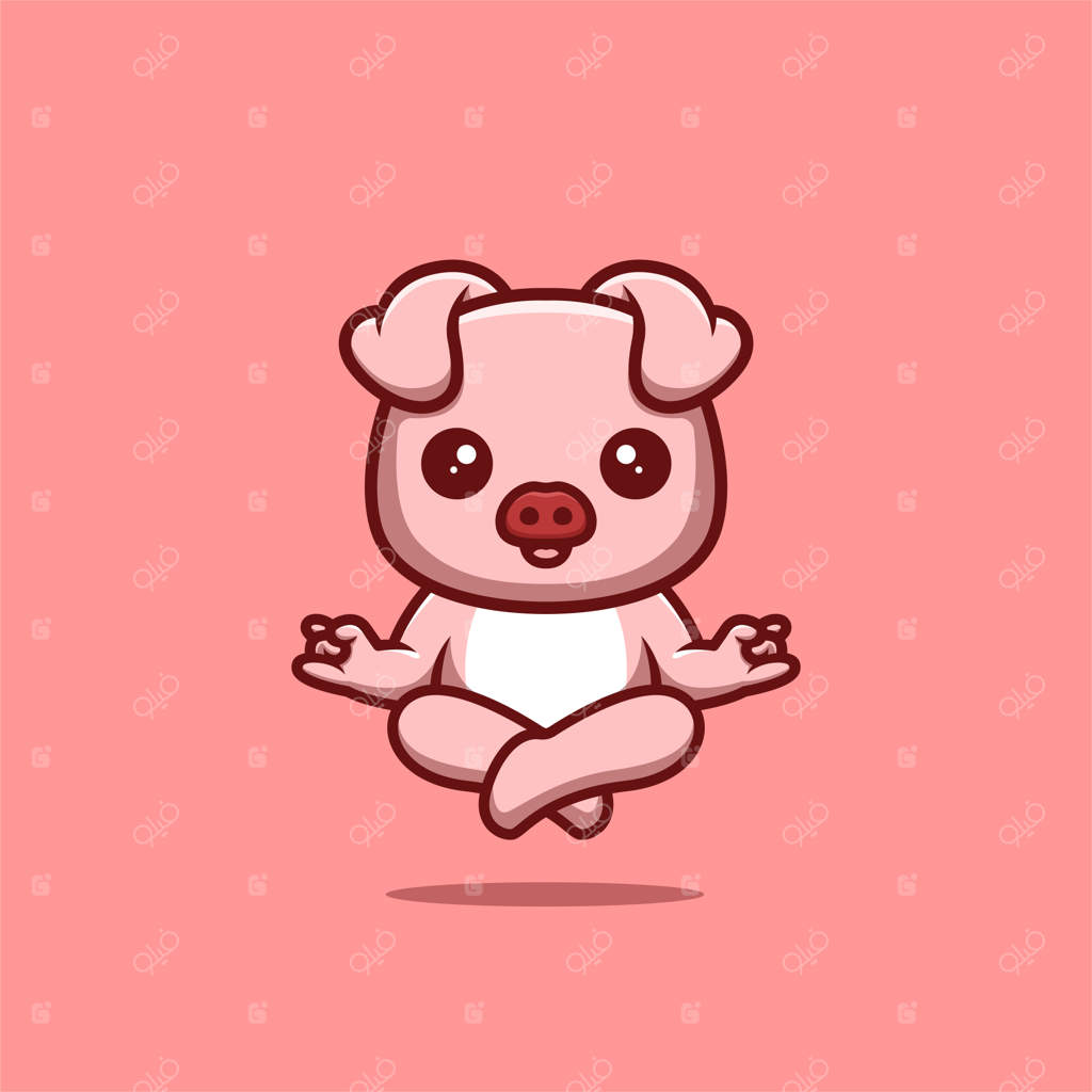 لوگوی کارتونی خلاقانه و بامزه: مدیتیشن میمون