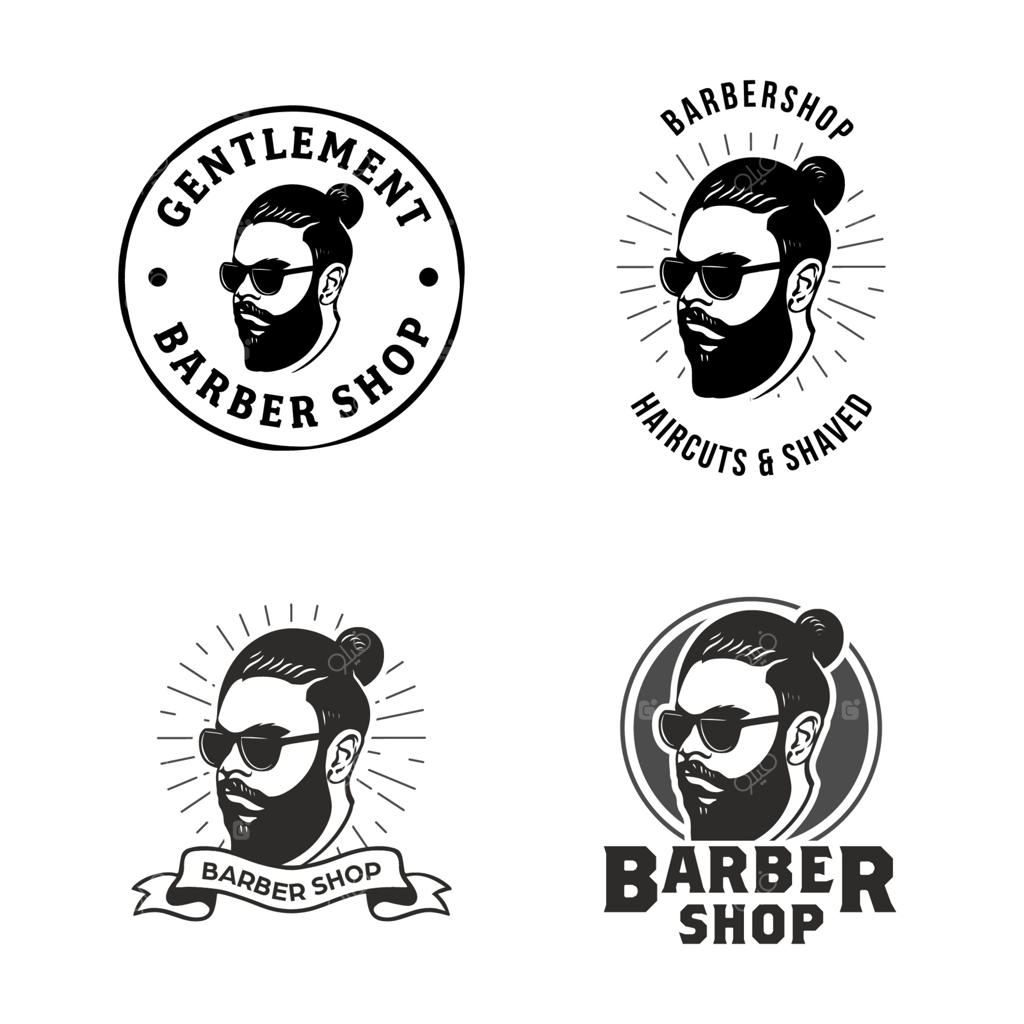 مجموعه طرح‌های لوگوی کلاسیک برای آرایشگاه آقایان