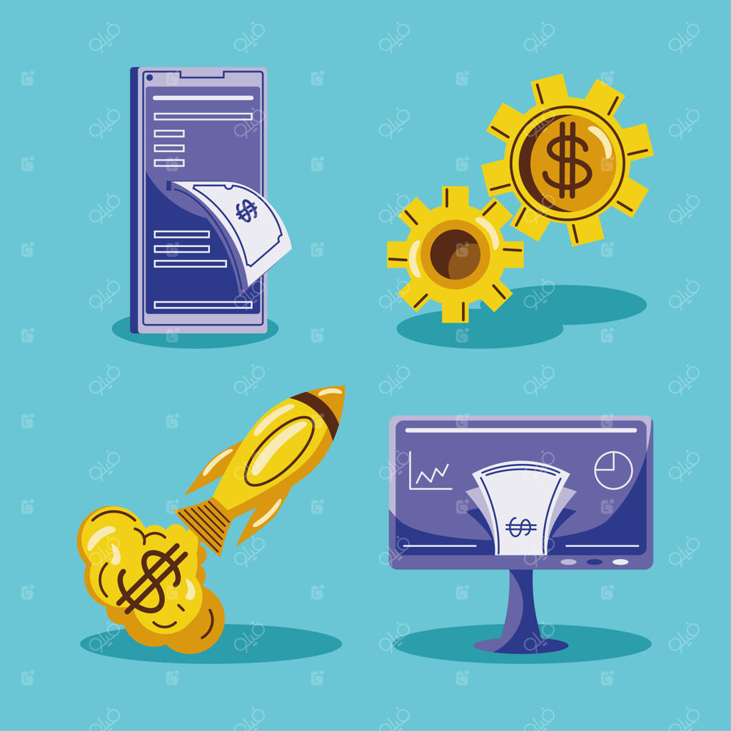 مجموعه آیکون‌های صرفه‌جویی در پول