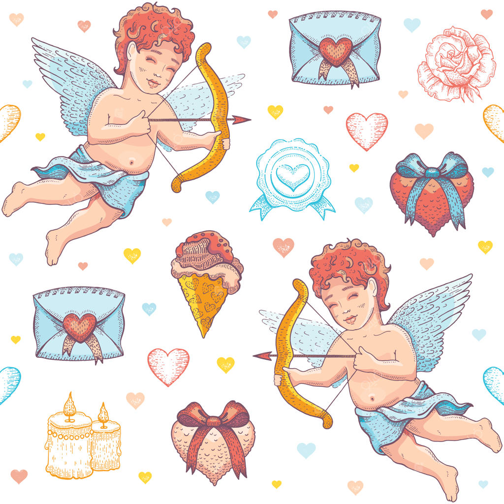 پترن طراحی دستی و عاشقانه ولنتاین