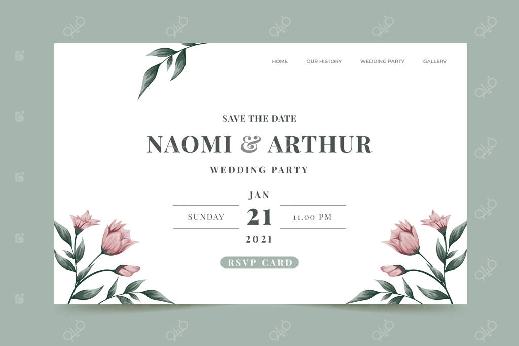 صفحه فرود دعوتنامه عروسی