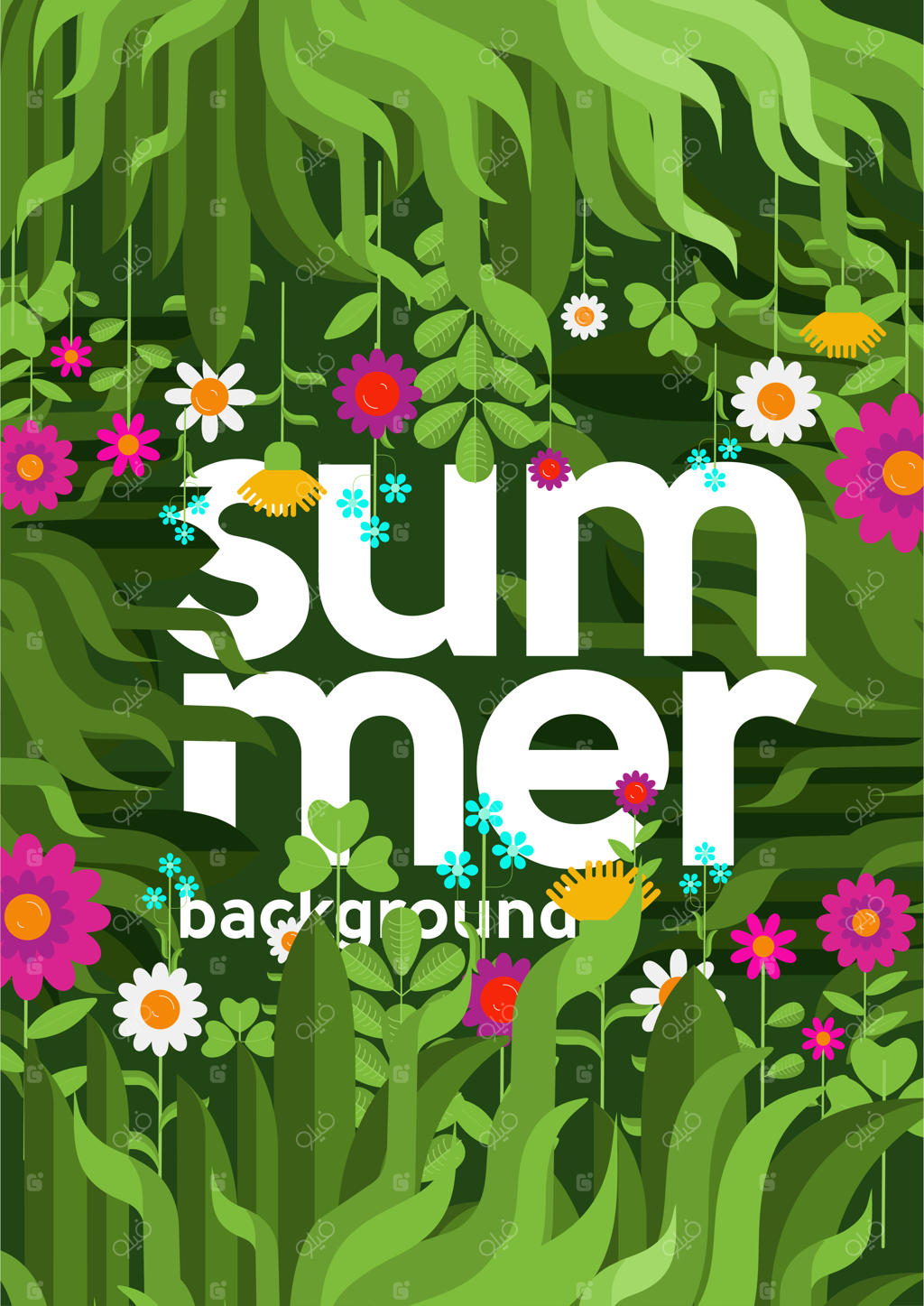 پترن کارت تبریک تابستانی مدرن برای طراحی بروشور - پس‌زمینه خلاقانه و انتزاعی برای تابستان