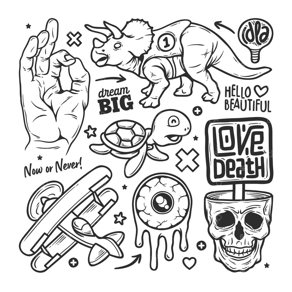 برچسب‌ های نقاشی دستی و دودل