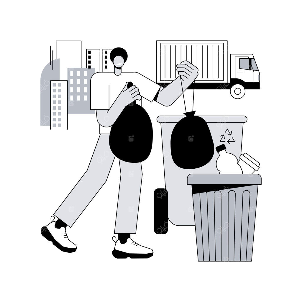 تصویر برداری مفهومی حذف زباله‌ها