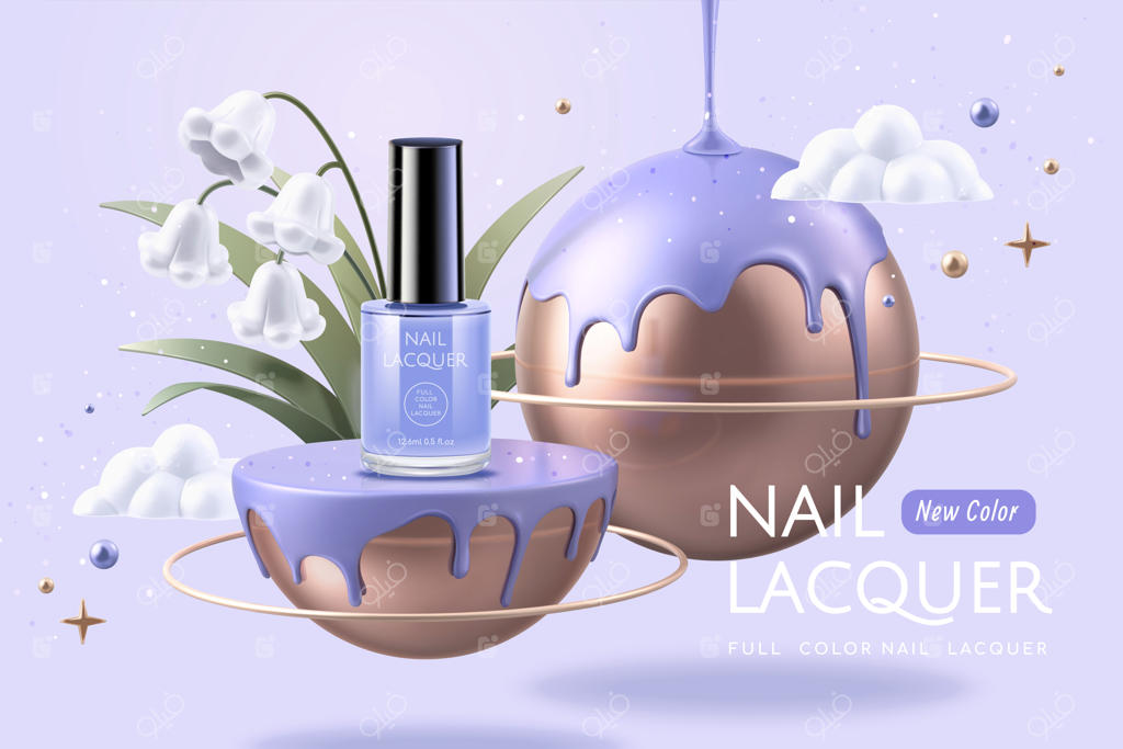 تبلیغات لاک ناخن بنفش