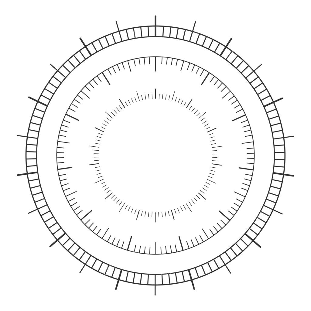 مجموعه مقیاس دایره‌ای ۳۶۰ درجه: قالب ابزار اندازه‌گیری بارومتر، قطب‌نما و دماسنج