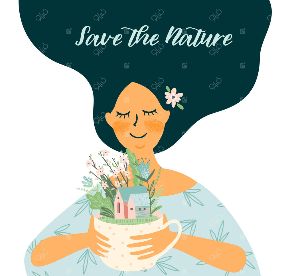 تصویرسازی وکتوری برای روز زمین و مفاهیم محیط زیستی - طراحی ایزوله برای کارت، پوستر، بنر، بروشور و استفاده‌های دیگر