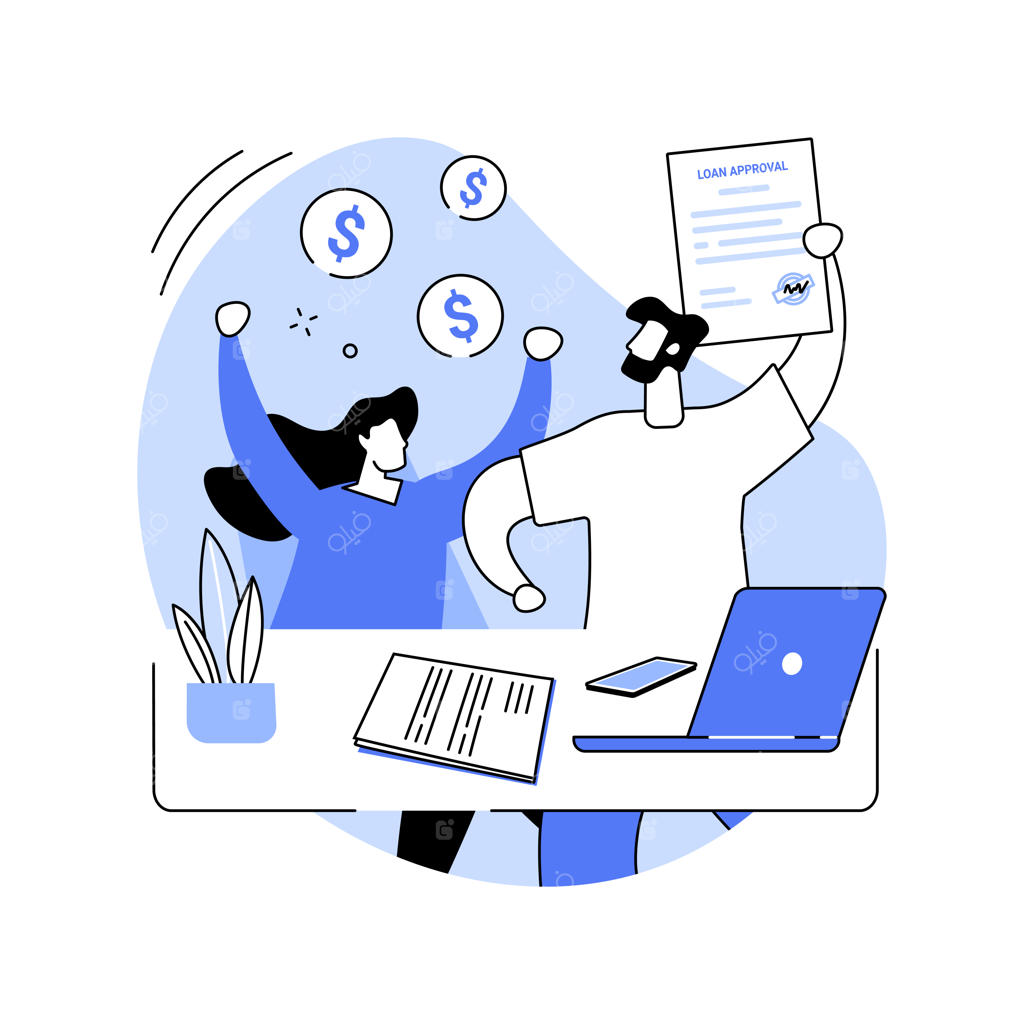تصویرسازی‌های وکتور کارتونی تایید وام (ایزوله)
