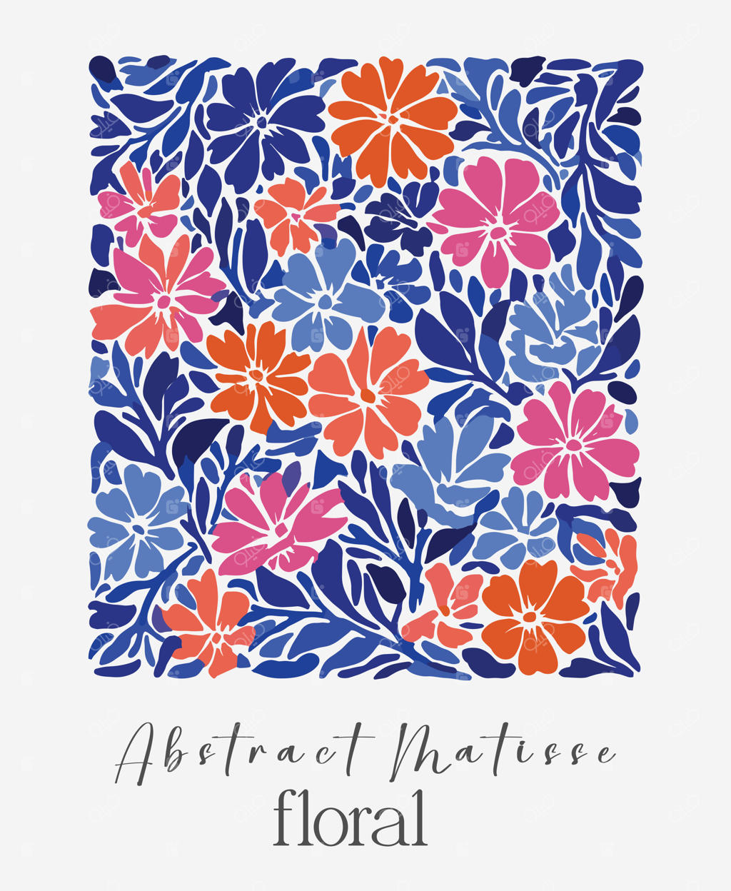 طرح گل انتزاعی سبک ماتیس