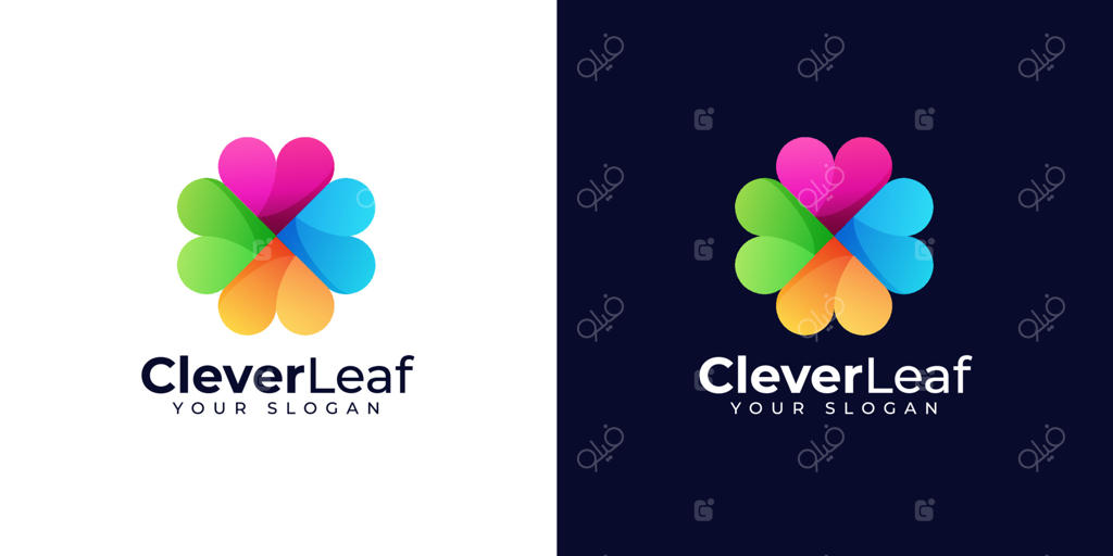 طراحی و تصویرسازی لوگوی برگ خلاقانه و رنگارنگ