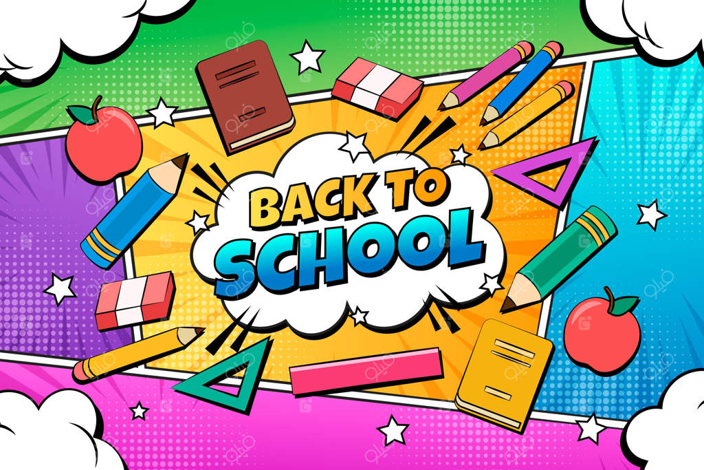 پس‌زمینه‌ی بازگشت به مدرسه با نقاشی دستی