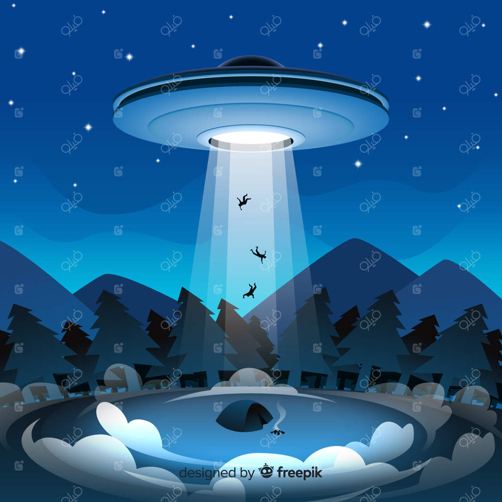 ایده کلاسیک ربوده شدن توسط بشقاب پرنده با طراحی ساده و زیبا