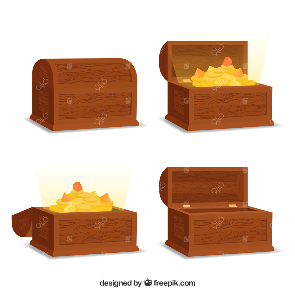 مجموعه جعبه‌های گنج باز و بسته با طراحی مینیمال