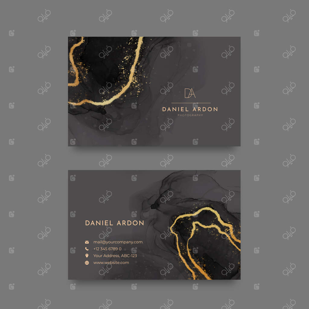 کارت ویزیت شیک با طرح آبرنگ