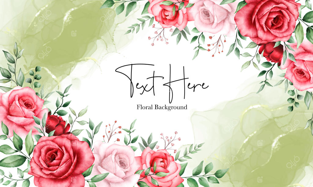 زمینه رمانتیک گلی با گل های زرشکی