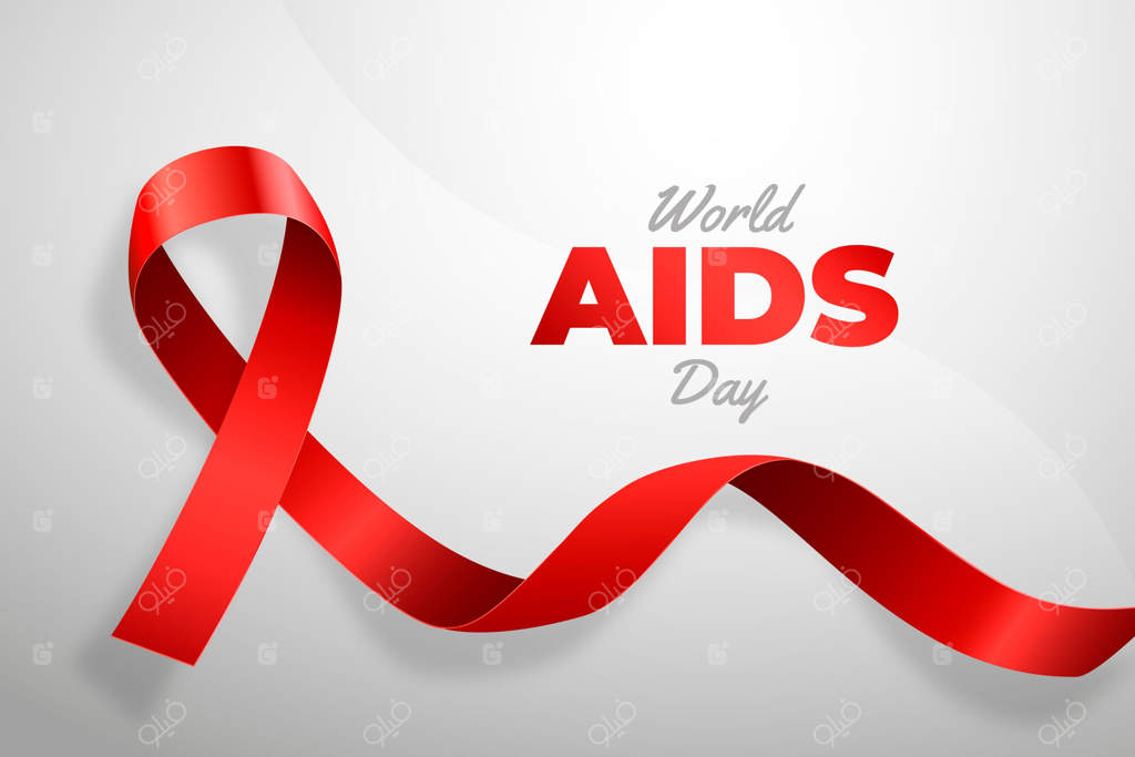 تصویر زمینه واقع‌گرایانه نشان روز جهانی ایدز