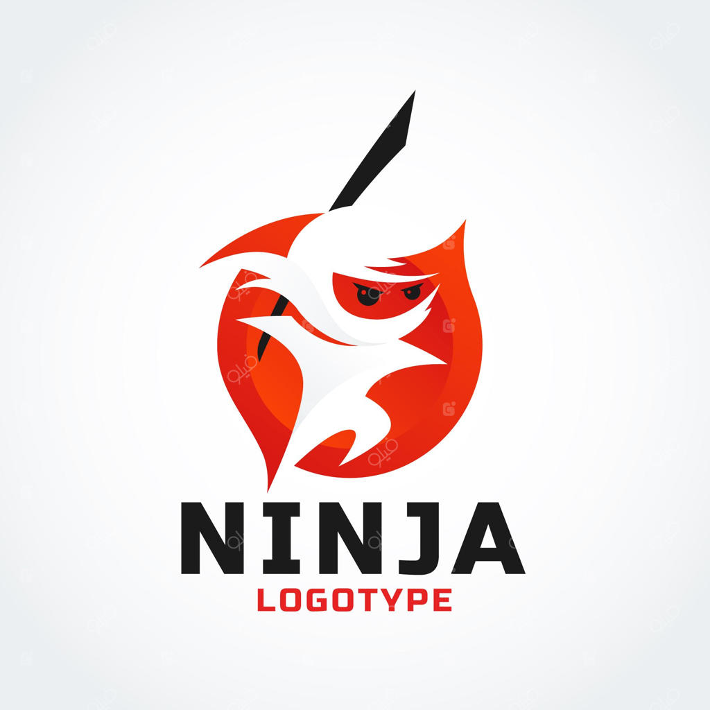 قالب لوگوی نینجا با گرادیان رنگی