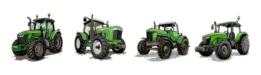 تصویرسازی تراکتور سبز
