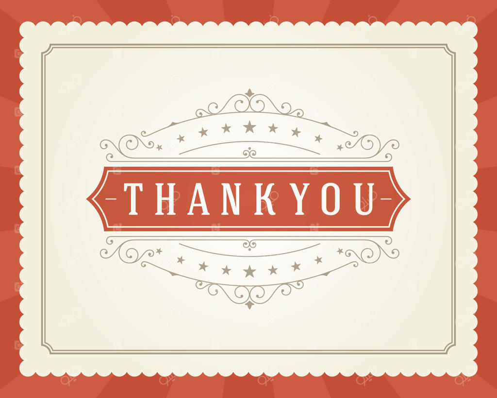 طراحی کارت تبریک قدیمی با پیام تشکر
