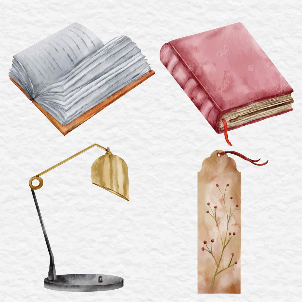 عناصر مجموعه کتاب و کتابخانه آبرنگی