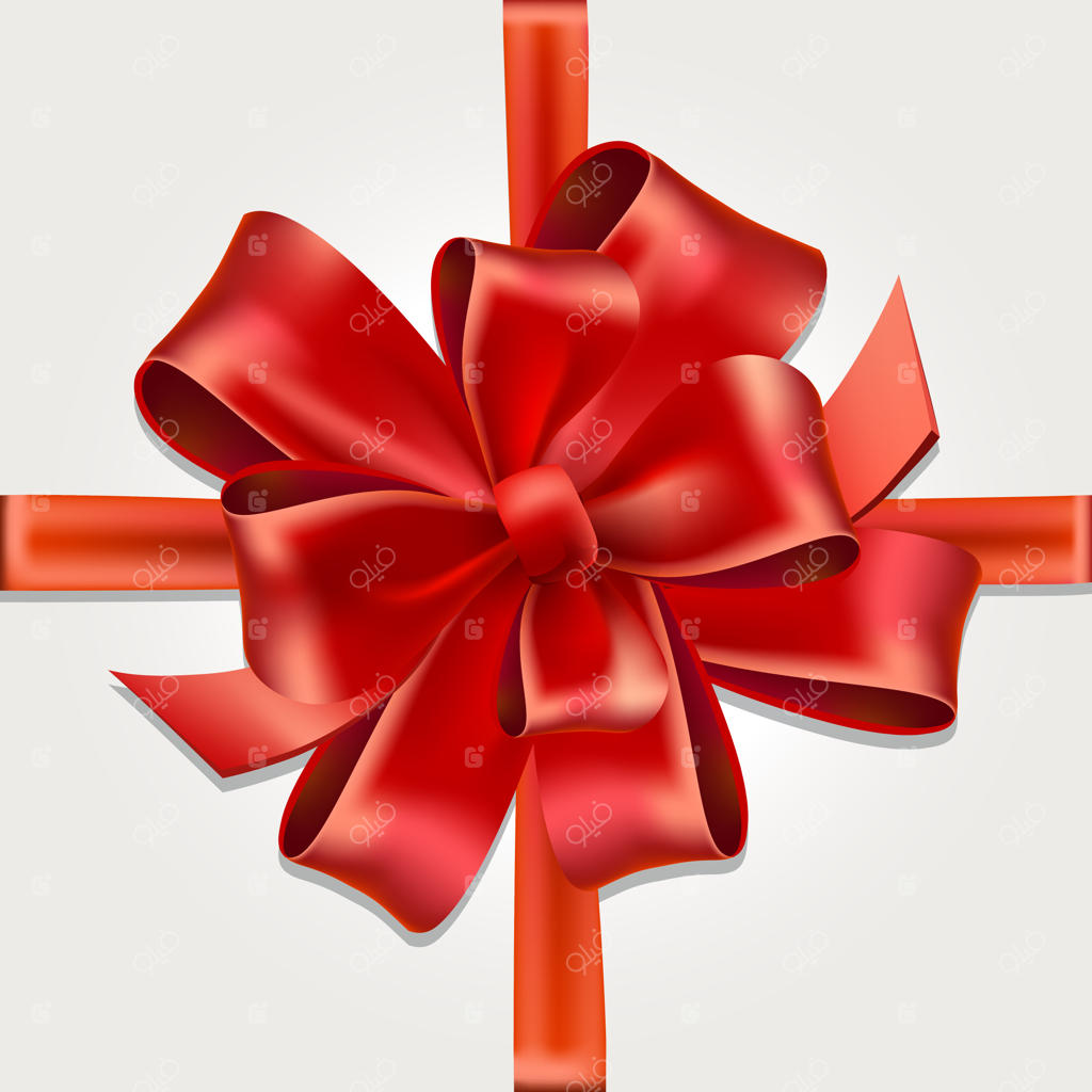 پاپیون قرمز همراه با روبان هدیه