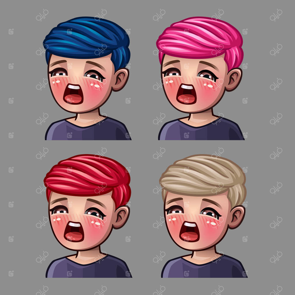 آیکون‌های احساسی گاسم مردانه برای شبکه‌های اجتماعی و استیکرها