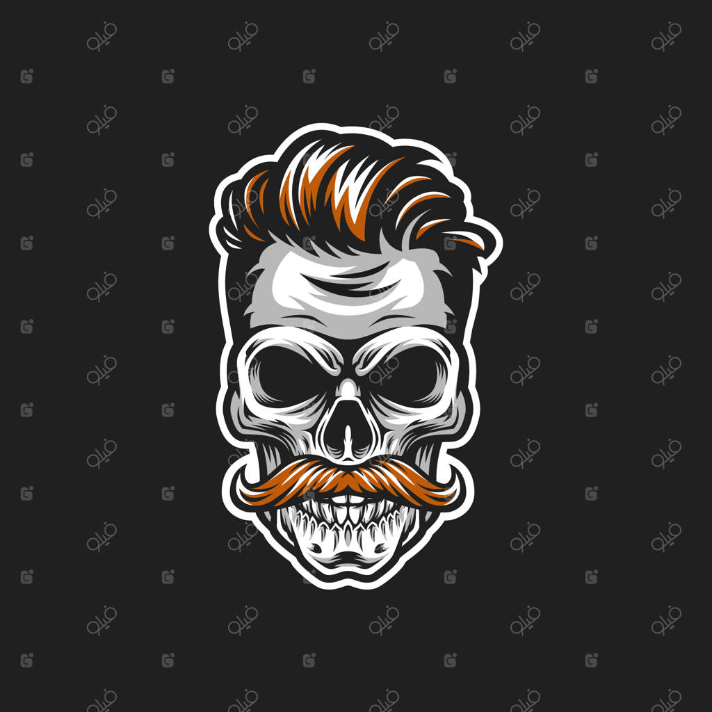 تصویر وکتور جمجمه هیپستر