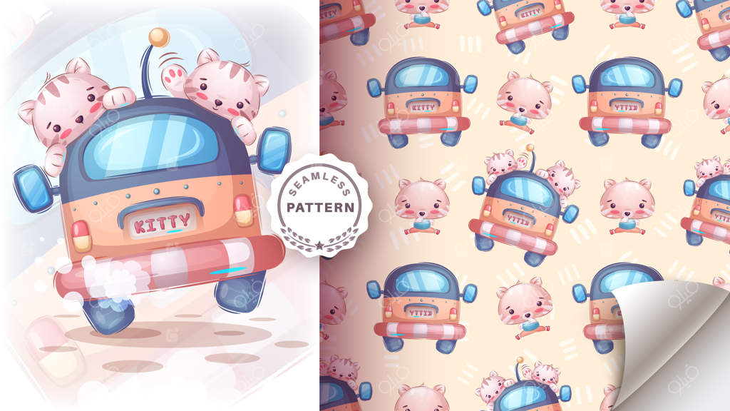 پترن بی‌نقص: شخصیت کارتونی گربه بامزه تاکسی