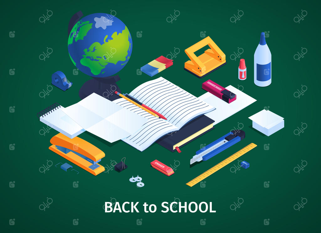 پس‌زمینه لوازم تحریر مدرسه