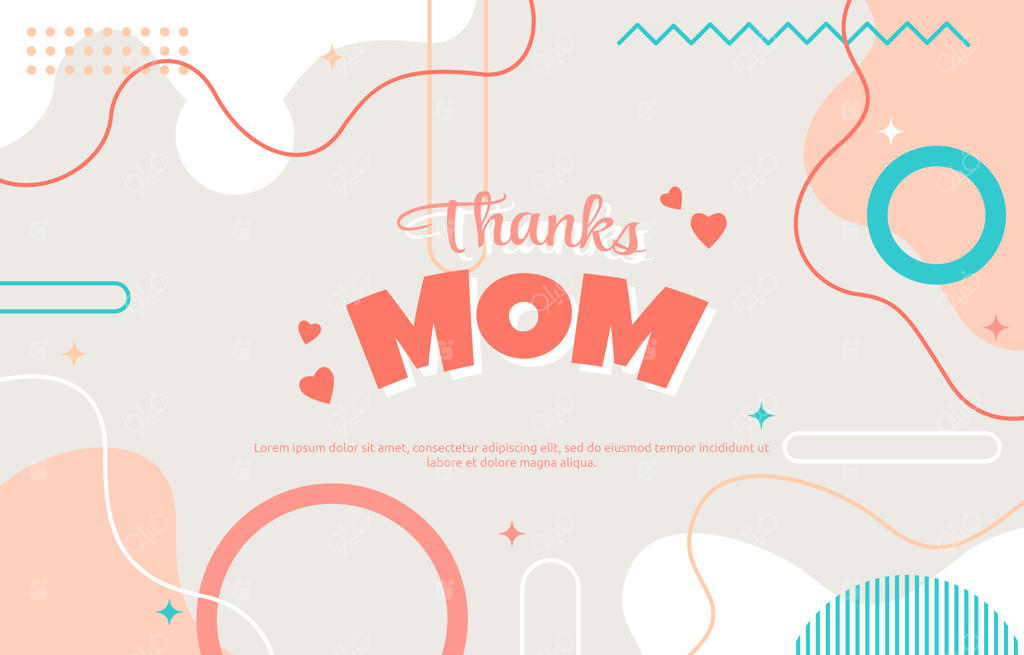 کارت هدیه روز مادر به سبک آبستره ممفیس، با تشکر از مادر!