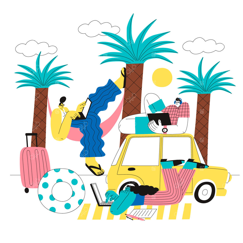 طرح دستی از یک خانه‌به‌دوش دیجیتال