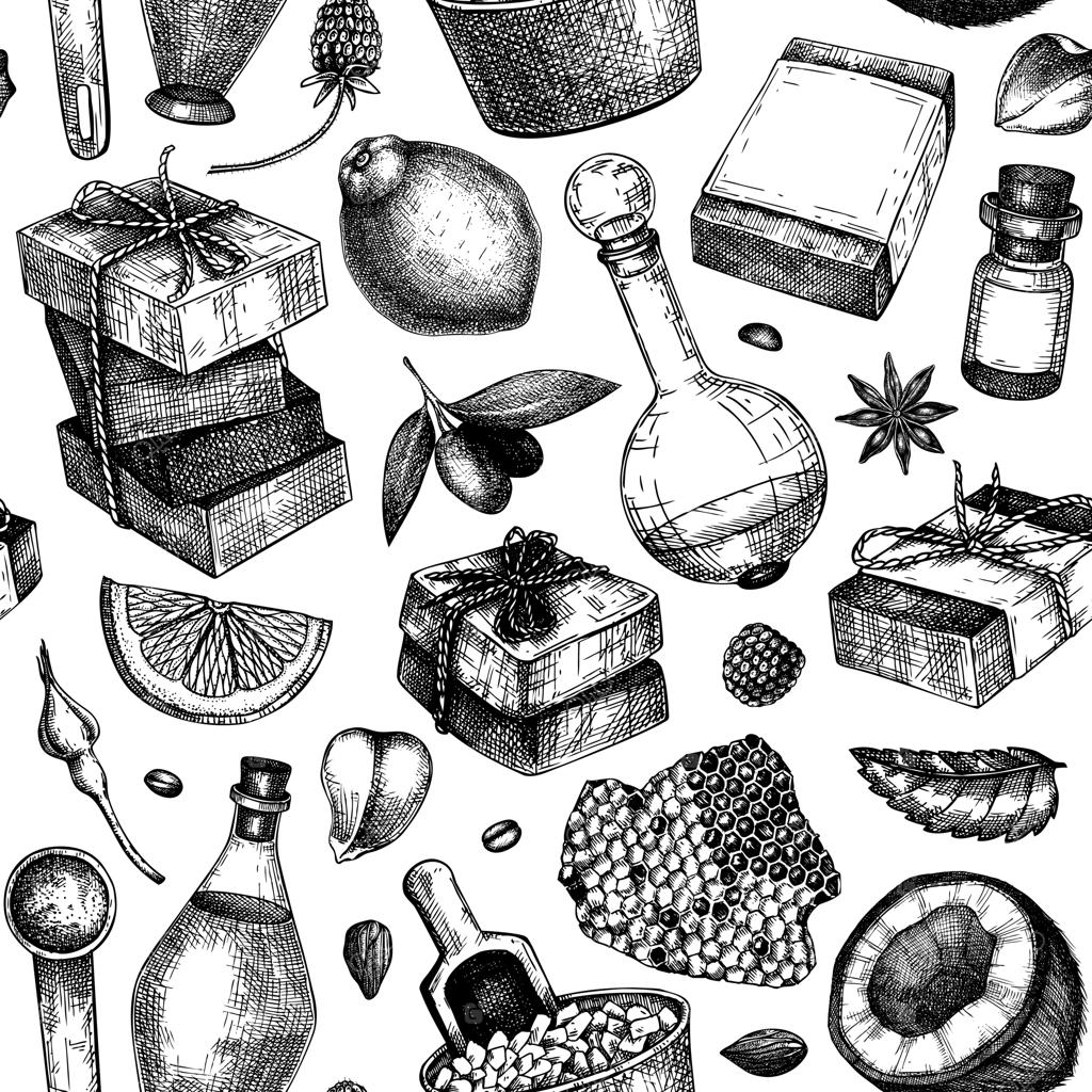 طرح بدون درز صابون دست‌کشیده با مواد طبیعی و معطر