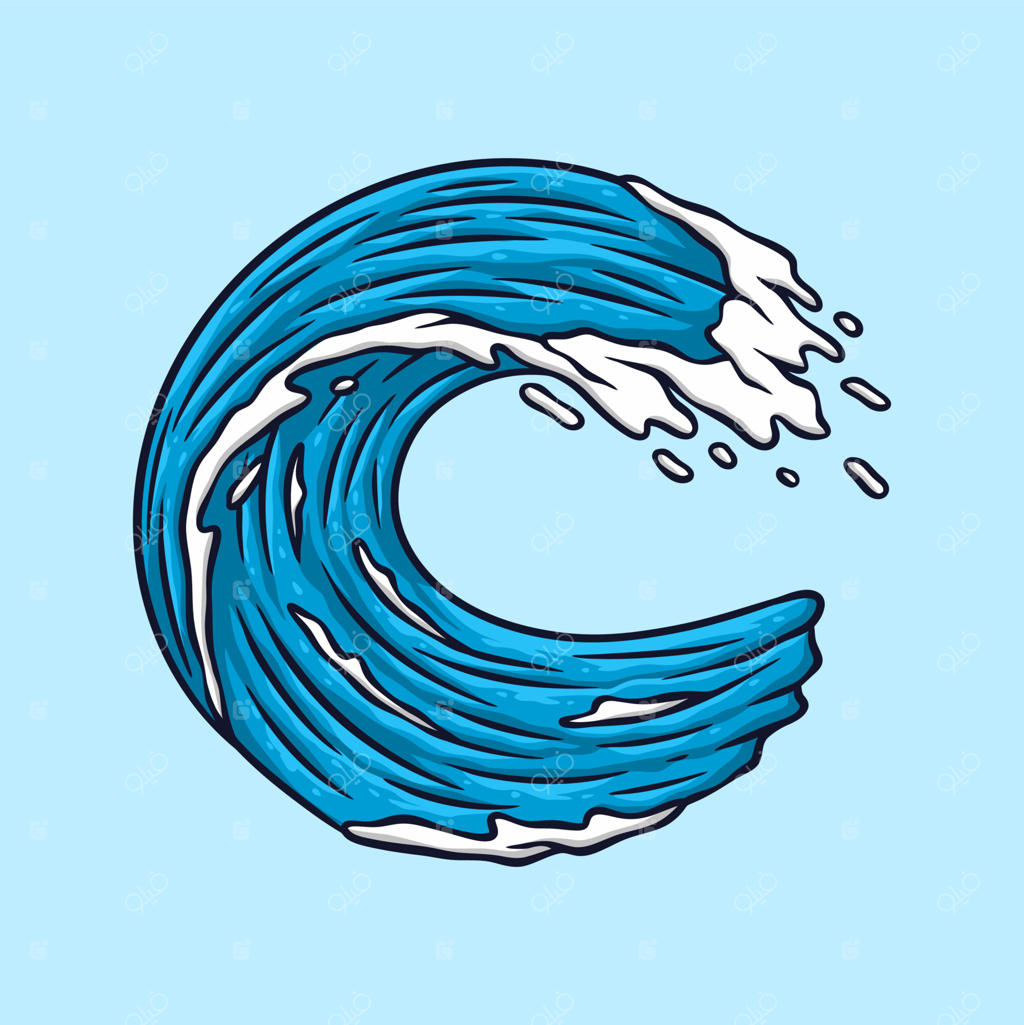 تصویر وکتور کارتونی امواج دایره‌ای