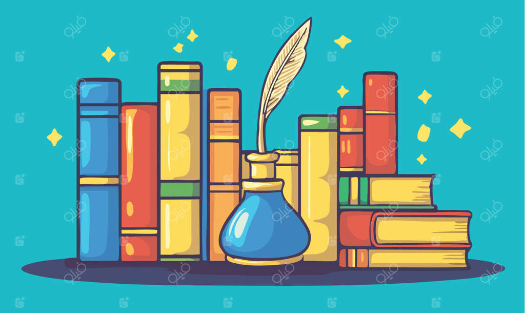 نماد دلربای قلم و جوهردان در محاصره کتاب‌ها