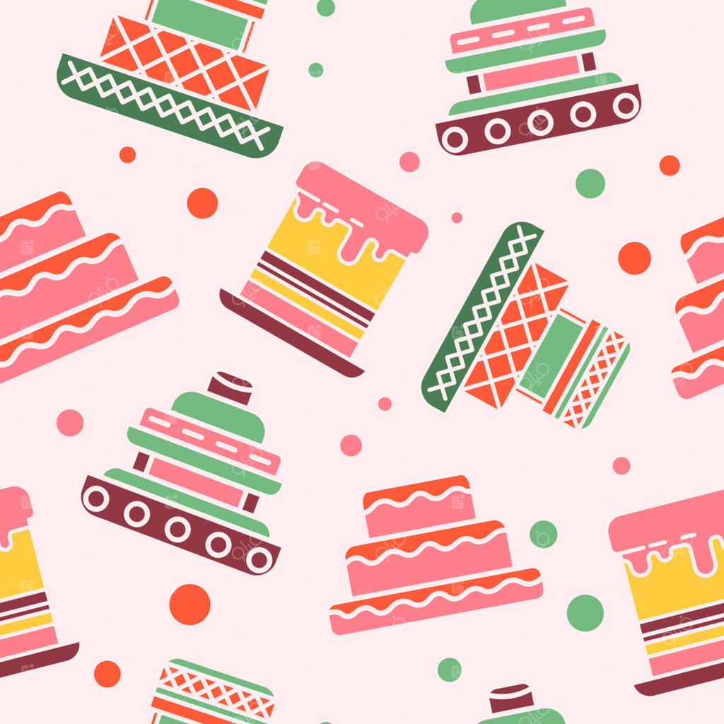 پترن یکپارچه کیک و شیرینی‌شان