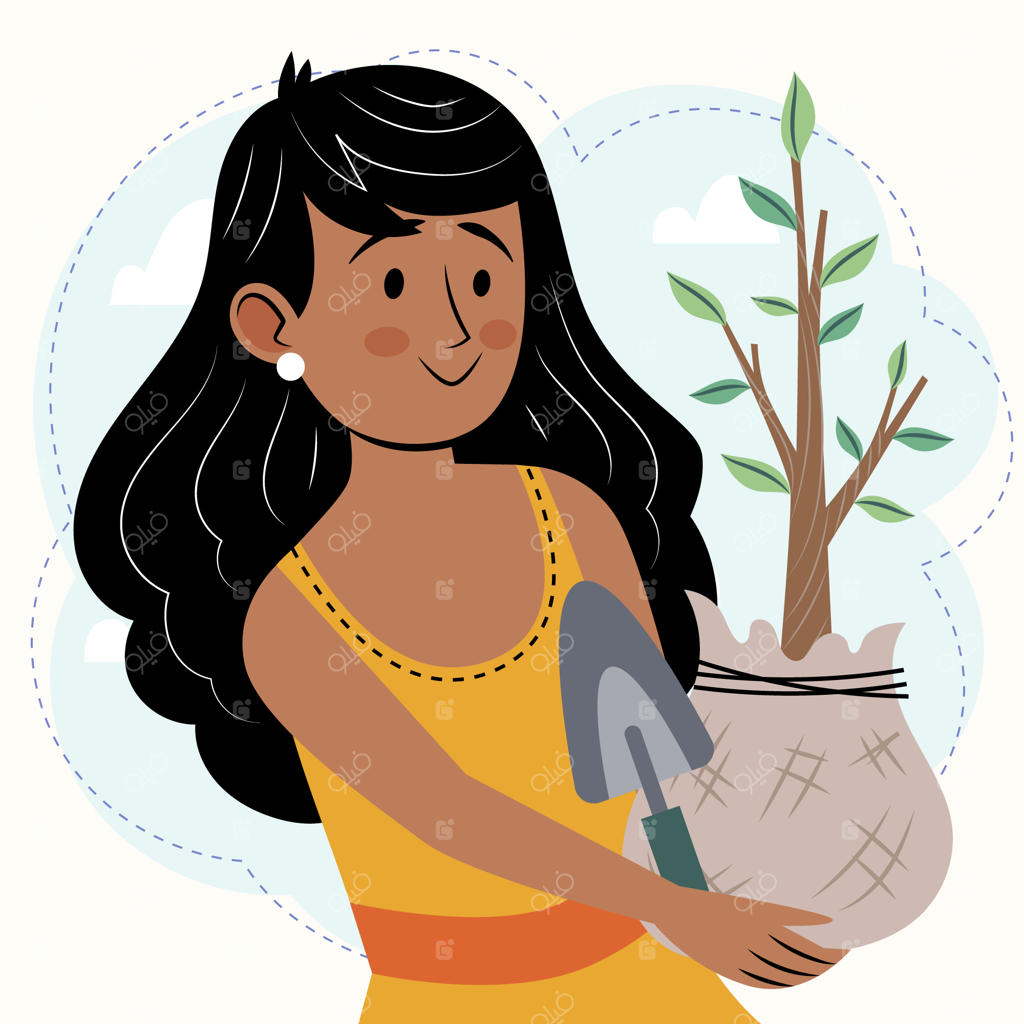 طراحی دستی و تخت کاشت درخت