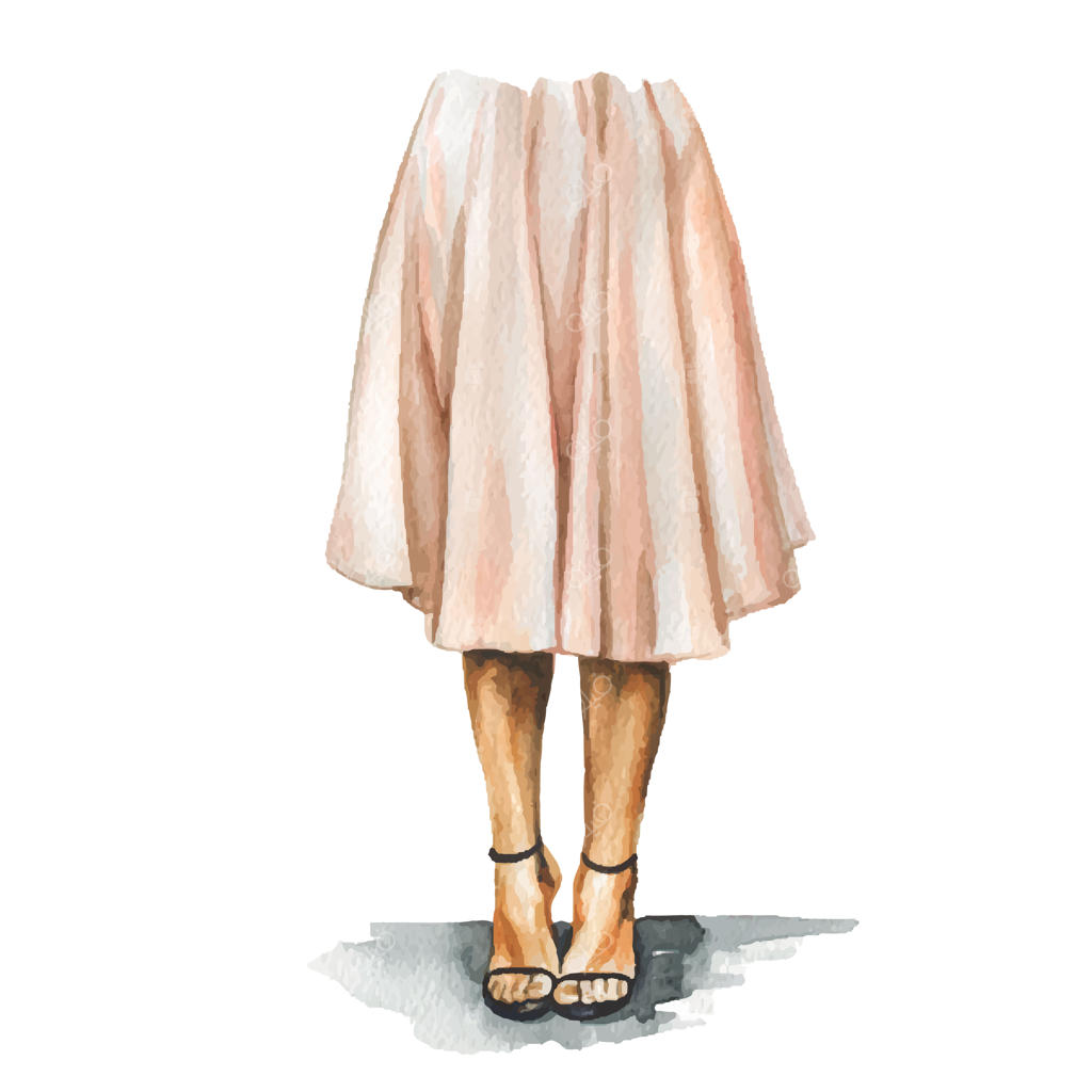 تصویرسازی مد با آبرنگ از زن جوان با لباس شیک و امروزی. طرح دستی از استایل هیپستر زنانه. سبک شهری و خیابانی.