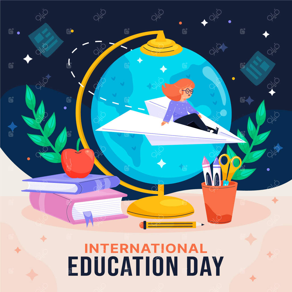 تصویرسازی مسطح روز جهانی آموزش